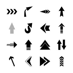 arrows up icon set, silhouette style