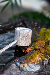 日本のつくばい　和風イメージ