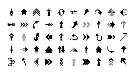 Fototapeta na wymiar arrows icon set, silhouette style