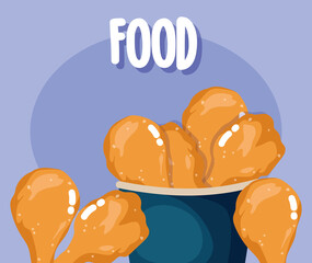 fast food menu restaurant unhealthy roasted chicken legs in box