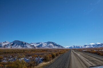 Dempster Highway Looking out at the road ahead in Fall Yukon 