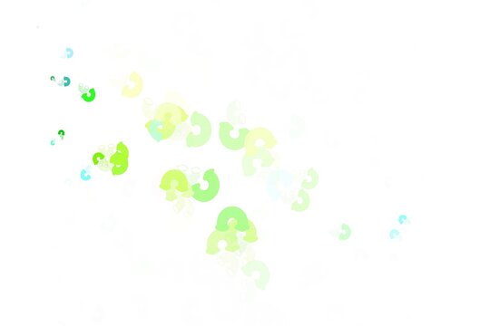 Light Green, Yellow vector backdrop with rainbows, clouds.