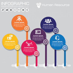 Infographic template and options with flat icons for presentation.