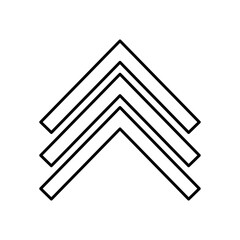triple arrows up icon, line style