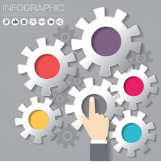 Infographic template and options with flat icons for presentation.