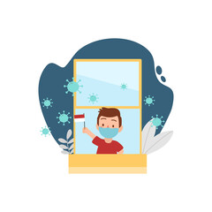 indonesia independence day with face mask