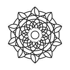 mandala motif floral decoration mystical line style icon