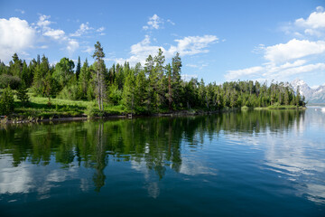 Fototapeta na wymiar Jackson Lake View at Grand Tetons National Park, Wyoming, USA