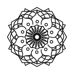 floral mandala vintage decorative bohemian line style icon