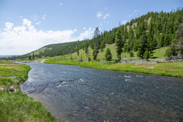 Beautiful view of a Valley at Yellowstone, Wyoming, USA