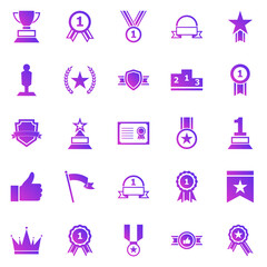 Winner gradient icons on white background