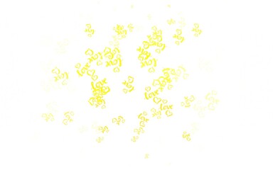 Light Green, Yellow vector backdrop with sweet hearts.