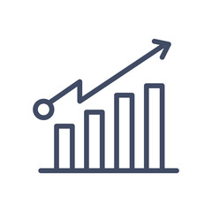 infographic bars chart line style icon vector design
