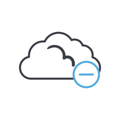 Cloud computing with minus line style icon vector design