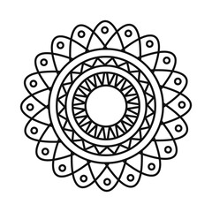 mandala motif floral decoration mystical line style icon