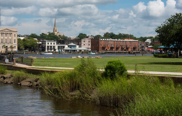 Scenic view along the waterfront of downtown Wilmington.