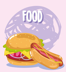 fast food hamburger and hotdog menu restaurant unhealthy