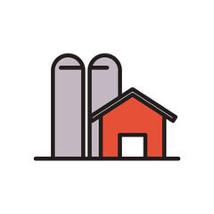 farm line and fill style icon vector design