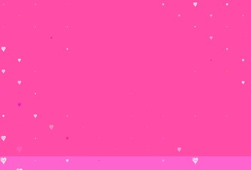 Light Purple, Pink vector background with Shining hearts.