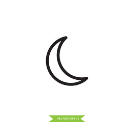 Obraz na płótnie Canvas Moon and star icon vector logo design template