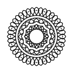 mandala flower decoration round ornament line style icon