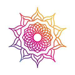 floral mandala vintage decorative gradient style icon