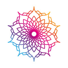 floral mandala vintage decorative gradient style icon