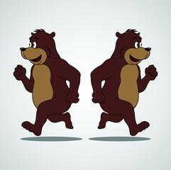 Fototapeta premium Funny bear with illustration vector