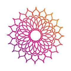 mandala motif floral decoration mystical gradient style icon