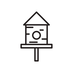 birds house line style icon vector design