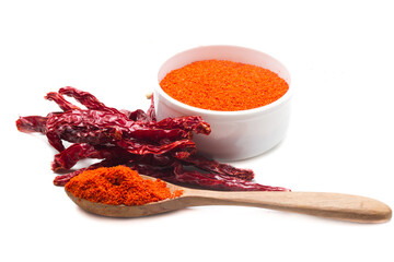 indian spices isolated on white background.