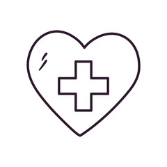 Obraz premium cross in heart line style icon vector design