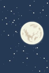 Obraz na płótnie Canvas night sky background stars and moon. High quality illustration