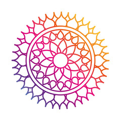 mandala flower decoration round ornament gradient style icon