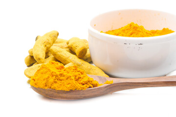 indian spices isolated on white background.