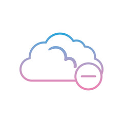 Cloud computing with minus gradient style icon vector design