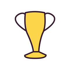 trophy line and fill style icon vector design