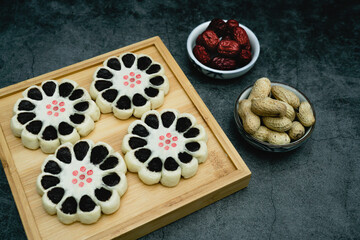 Delicious traditional Chinese pastry, jujube cake. Chinese traditional Jujube paste dessert.
