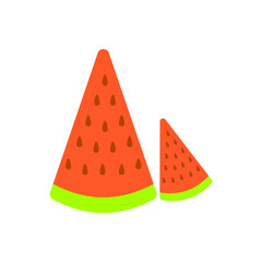 slices of watermelon on white background