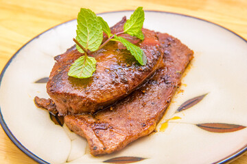Simple delicious home-cooked steak and beef