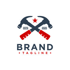 Fototapeta premium hammer building logo design