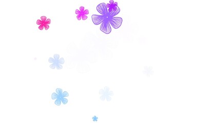 Light Blue, Red vector natural artwork with flowers.