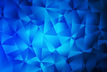 Dark BLUE vector shining triangular layout.