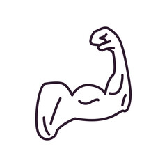 male arm with muscle line style icon vector design