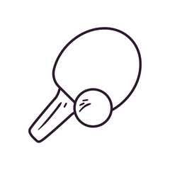 ping pong racket with ball line style icon vector design