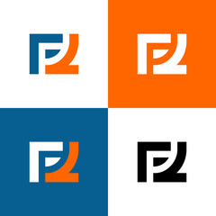 FL or LF monogram logo design template elements, square shape typography symbol - Vector