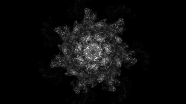 White Particles Shockwaves Overlay Graphic Elementsb 4k. smoke shockwave circle explosion logo and copy space copyspace top view creative animation alpha channel 4k 30fps isolated on black. 