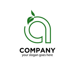 illustration vector graphic of a lowercase letter a with leaves on top isolated in white background 