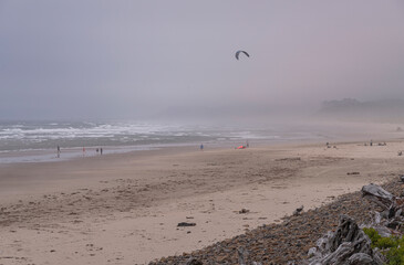 Foggy day on the Oregon beach.