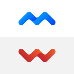 M W logo with modern concept vector illustration